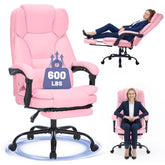 FANTAWESO Ergonomic Office Chair with Pocket Spring Cushion, Adjustable Lumbar Support, Fixed Arms, Comfortable Desk Chair for Home Office