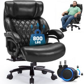 FANTAWESO Big and Tall 800LBS Heavy Duty Wide Seat High Back PU Leather Office Gaming Chair with Adjustable Height & Removable Footrest